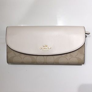 COACH Slim Envelope Wallet, Signature Canvas Khaki